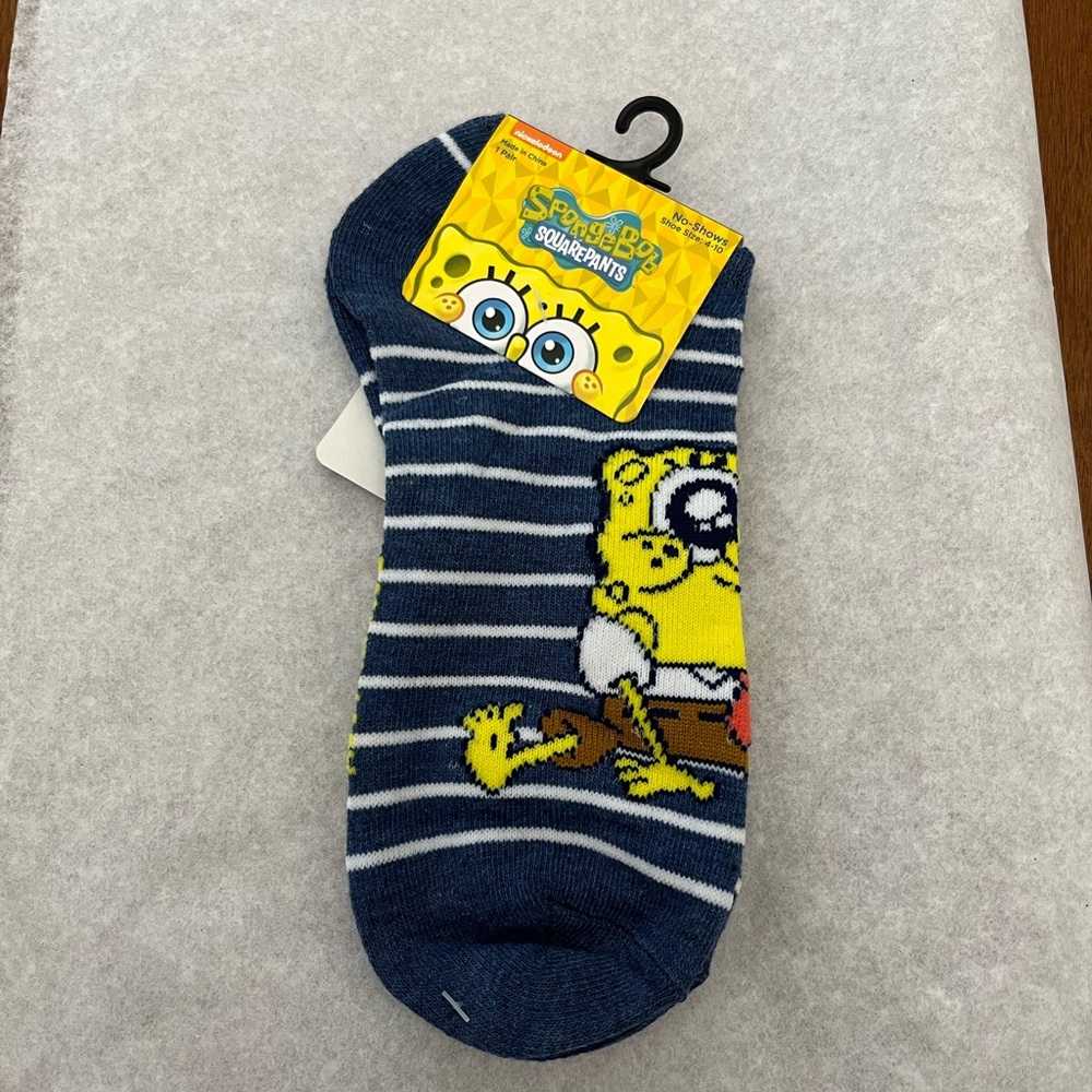Nickelodeon SpongeBob No-Shows Socks Fits Shoe Size 4-10